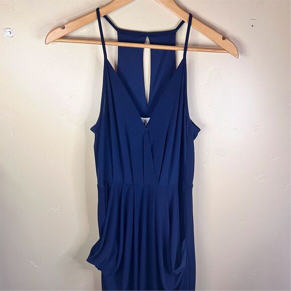 BCBGeneration Women's Sleeveless‎ Maxi Blue Drape Pocket Dress Size Small Formal - Picture 1 of 10